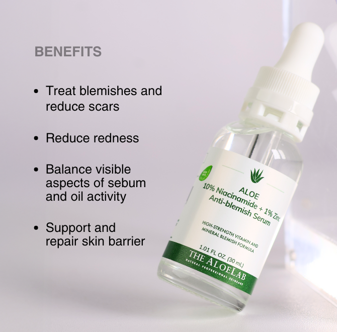 10% NIACINAMIDE +1% ZINC ANTI-BLEMISH SERUM - The ALOELAB