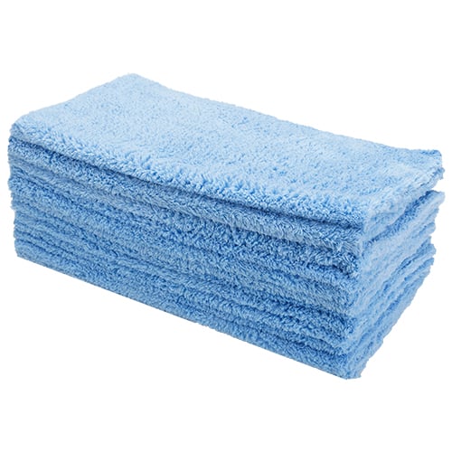 Purpose-Built Detail 16 by 16 inch microfiber edgeless towels, 10 pack in blue