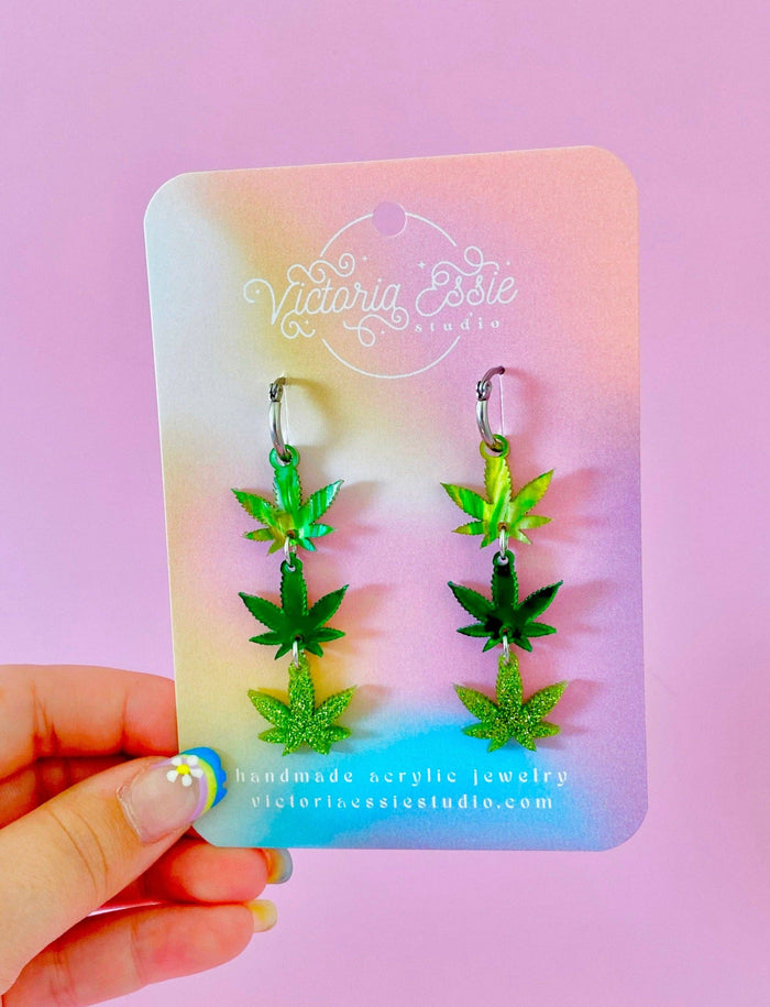420 Hemp Leaf Earrings