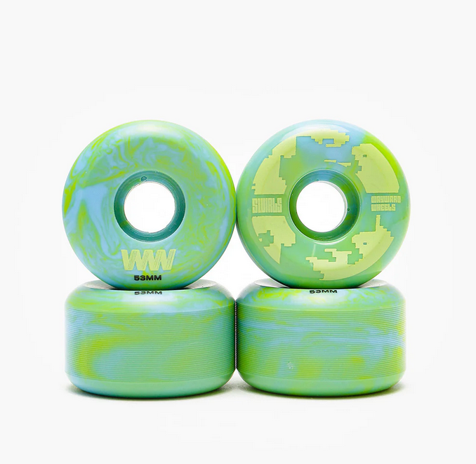 53mm Swirls Wheels (Neon Green/Baby Blue)