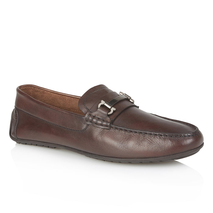 Austin Leather Driving Loafers - Brown