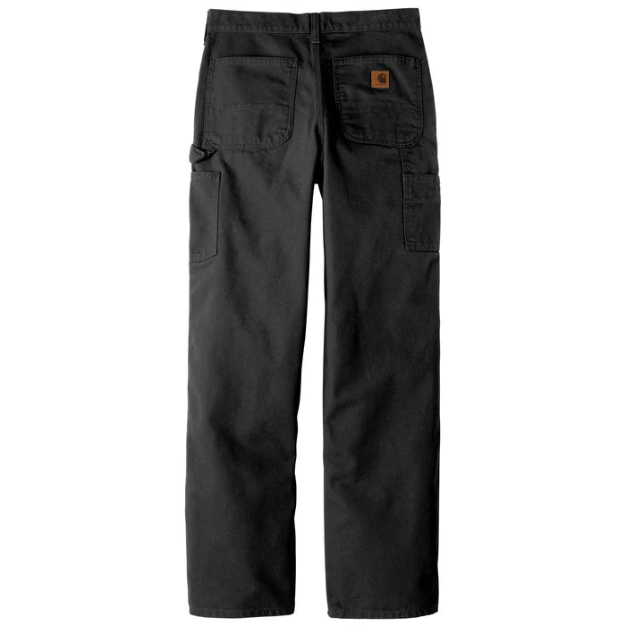 Carhartt washed duck work dungaree in black, further view, big and tall sizing