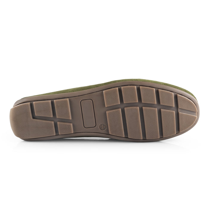 Bari Suede Leather Driving Loafers - Green