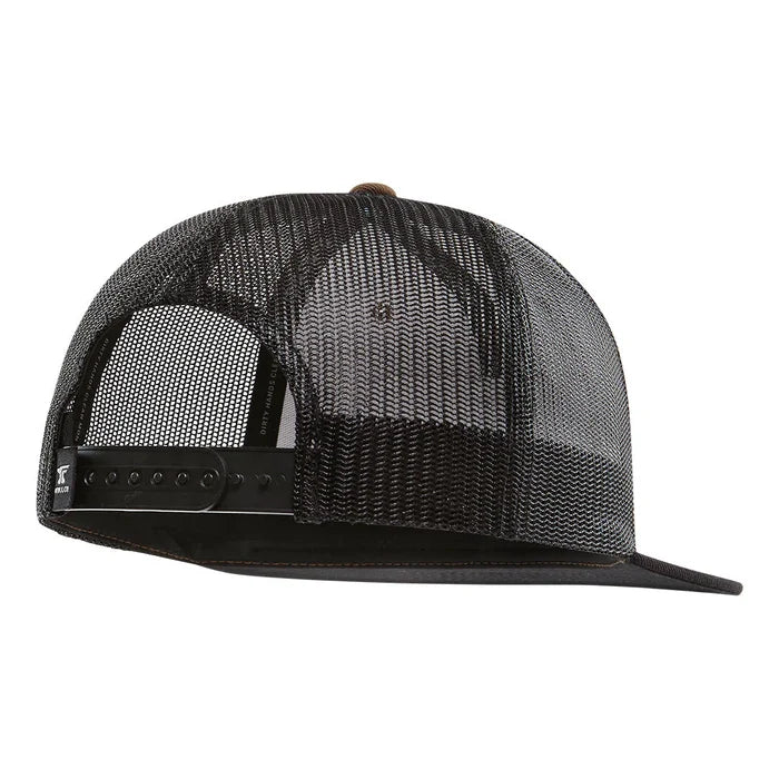 Troll Co. Barricade flat bill snapback hat in coyote brown and black, additional product image