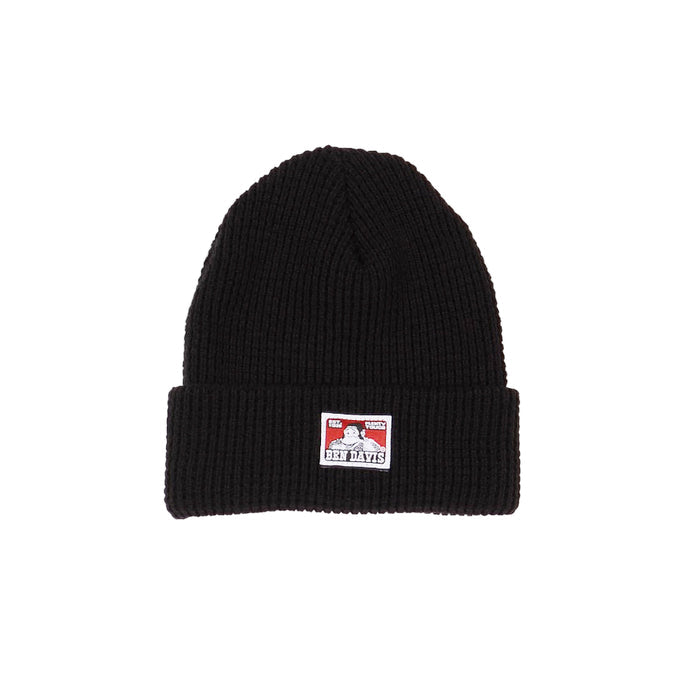 Ben Davis waffle knit beanie in black