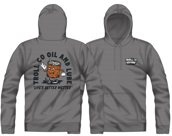 Troll Co. Better Wetter hoodie in grey heather