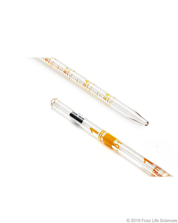 Borosil Graduated Serological pipettes - 3.3 Borosilicate - CS/10 - 1mL - SolventWaste.com