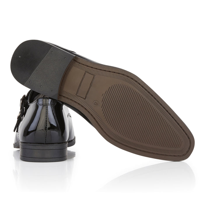 Botim Patent Leather Double Monk Shoes - Black