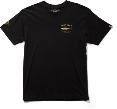 Salty Crew Bruce graphic t-shirt in black, additional view of the screen printed artwork