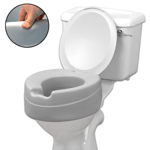 Image of Comfyfoam Padded Raised Toilet Seat with Lid on a plain background.