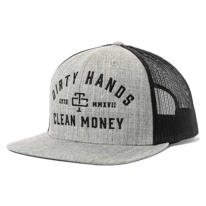 Troll Co. DHCM meshback trucker hat in heather grey and black