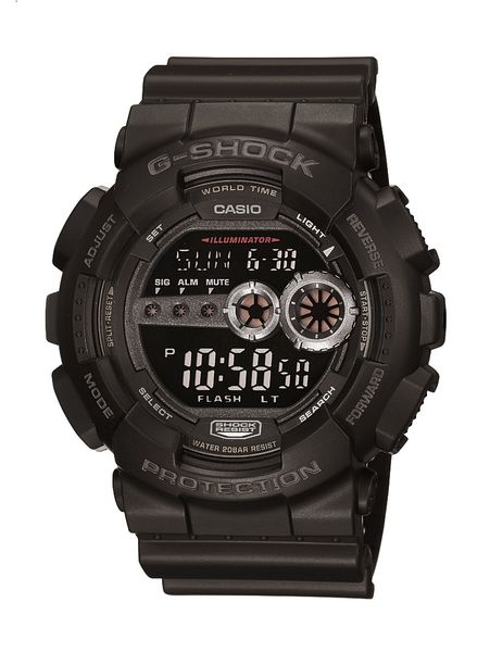 G-Shock digital GD-100 series watch in black