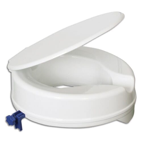 Image of Economy Raised Toilet Seat with Lid-High on a plain background.