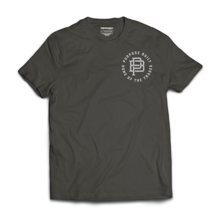 Purpose-Built Emblem tee in charcoal, additional product image