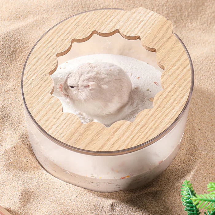 small animal in powder bath