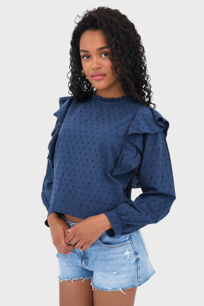 "Flowy" blouse navy