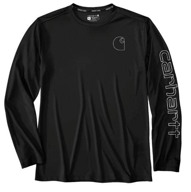 Carhartt Force Sun Defender lightweight long-sleeve logo graphic t-shirt in black