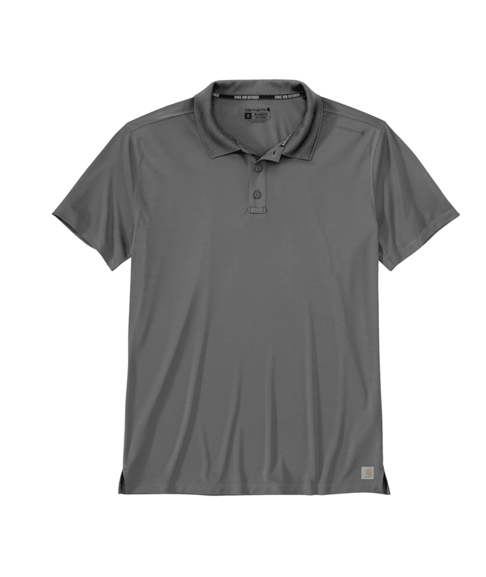 Carhartt Force Sun Defender relaxed fit lightweight short-sleeve polo in steel, big and tall sizing