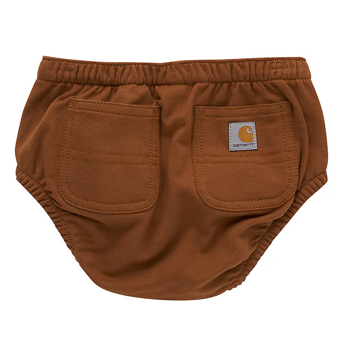 Carhartt infant French terry diaper cover in brown, additional product image