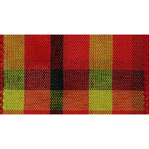 Gala Plaid Wired Ribbon - Red/Lime