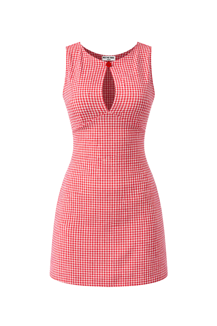 “Gingham” dress red