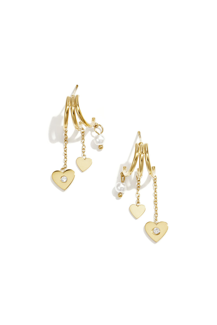 "Heart" drop earrings