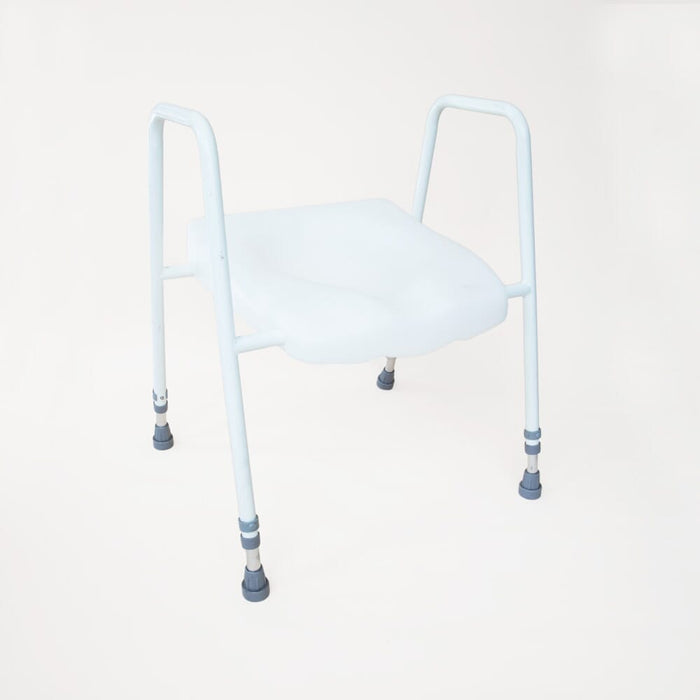 Lifestyle image of Height Adjustable Economy Toilet Frame being used in a real-life setting.