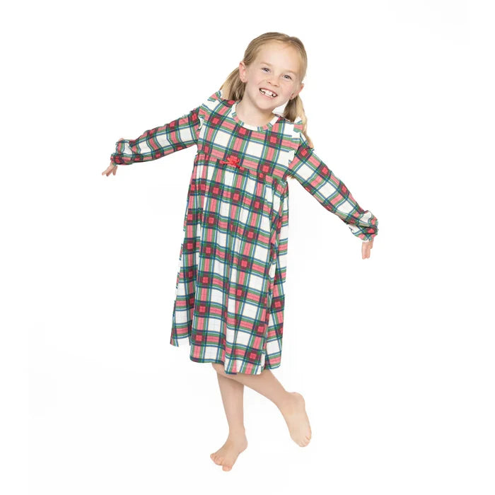 Holiday Plaid Loungewear Gown