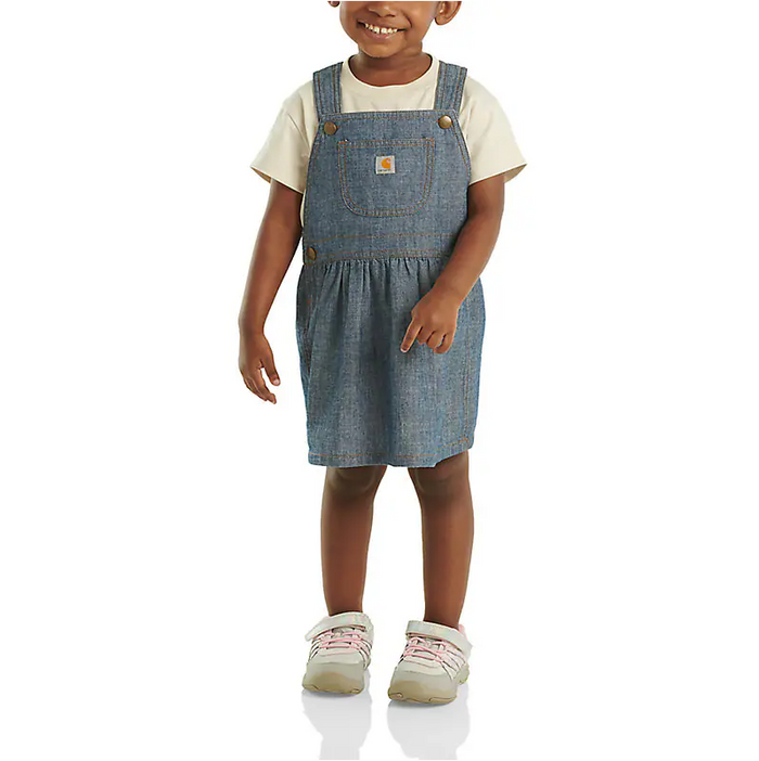 Carhartt infant and toddler denim chambray jumper in medium wash denim