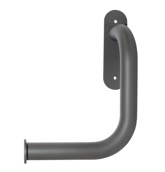 Metal handrail bracket on a white background