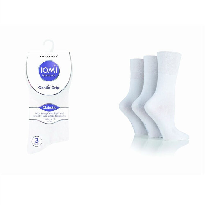 Image of IOMI Footnurse Gentle Grip Diabetic Socks on a plain background.
