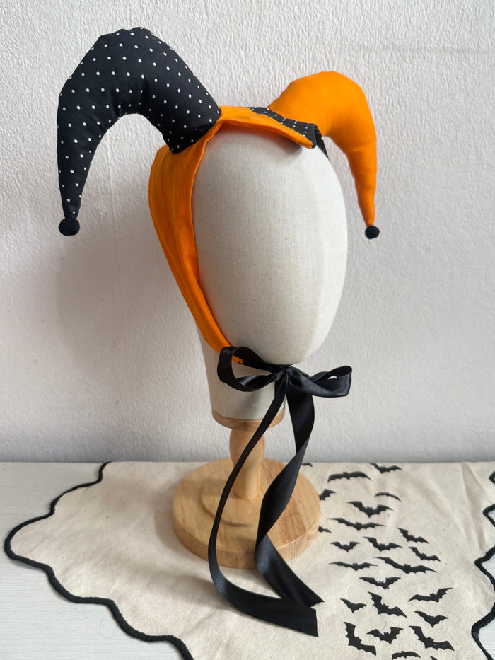 Jester Vintage Style Headband in Orange & Black