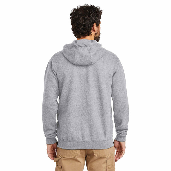 Carhartt K122 heather grey full-zip sweatshirt, alternate view of the zip and pockets