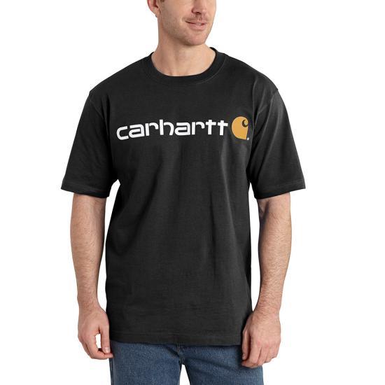Carhartt K195 loose fit heavyweight short-sleeve logo graphic t-shirt in black, big and tall sizing