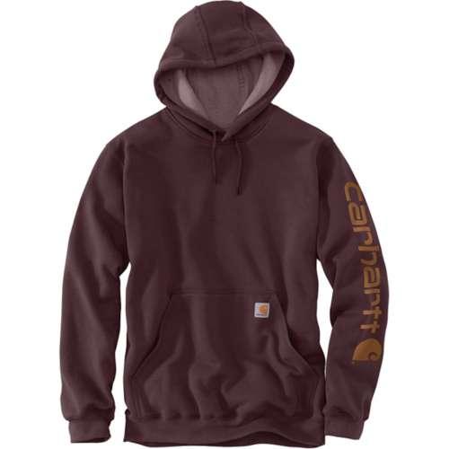 Carhartt K288 loose fit midweight logo sleeve graphic hoodie in port