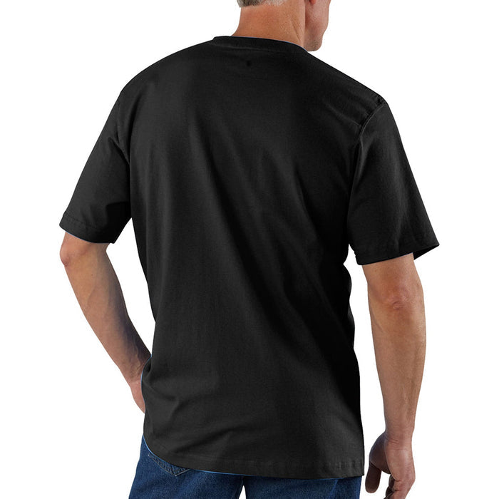 Carhartt K87 black pocket t-shirt, back view on model