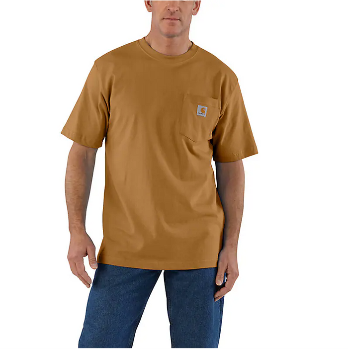Carhartt K87 loose fit heavyweight pocket t-shirt in Carhartt brown, additional product image