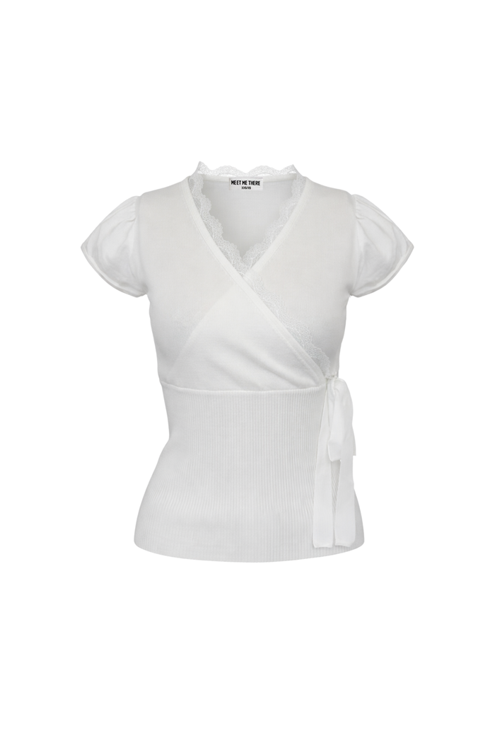 “Lace wrap” top white