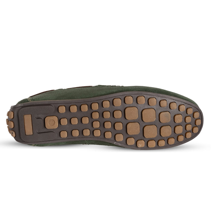 Lagonda Suede Leather Driving Loafers - Green