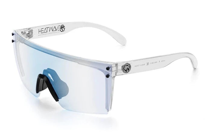 Angled view of the Heat Wave Lazer Face Z87 glasses with clear blue light blocking lens
