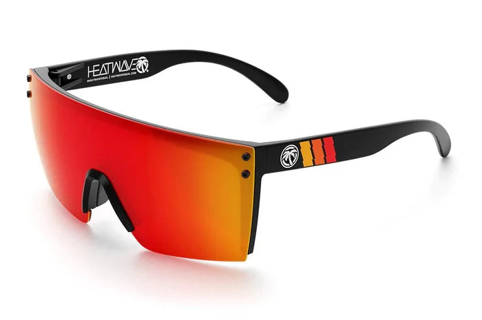Angled view of the Heat Wave Lazer Face Turbo Classic sunglasses with Sunblast lens