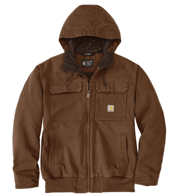 Carhartt men's Bartlett washed duck active jacket in red duck