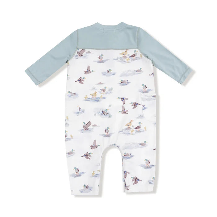 Migrating Mallards | Romper with Contrast Sleeves