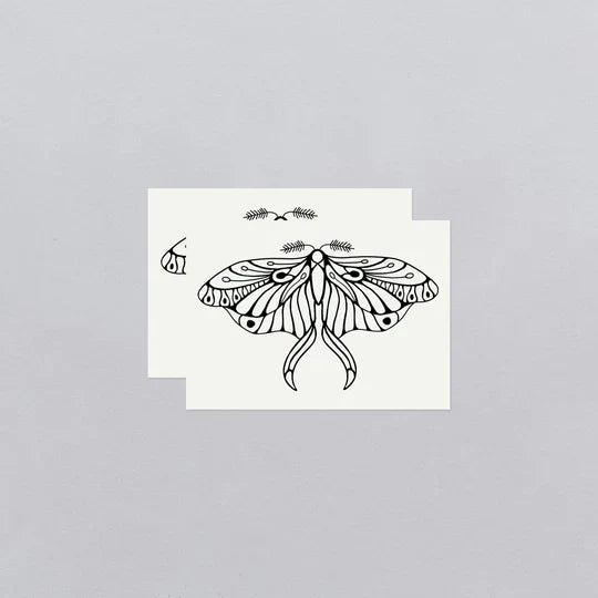 Mod Black Butterfly Tattoo Pair