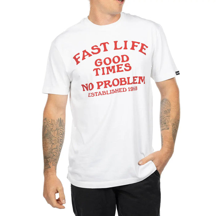Fasthouse No Problem graphic t-shirt in white, alternate product view