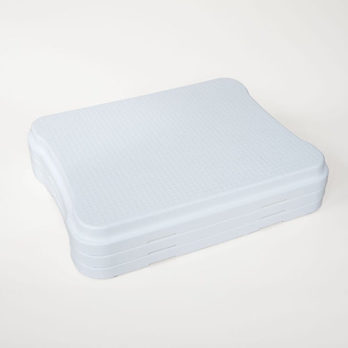 Diagram or packaging of NRS Adjustable Bath Step highlighting dimensions or features.