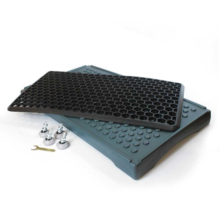 Diagram or packaging of NRS Mobility Care Outdoor Plastic Half Step highlighting dimensions or features.