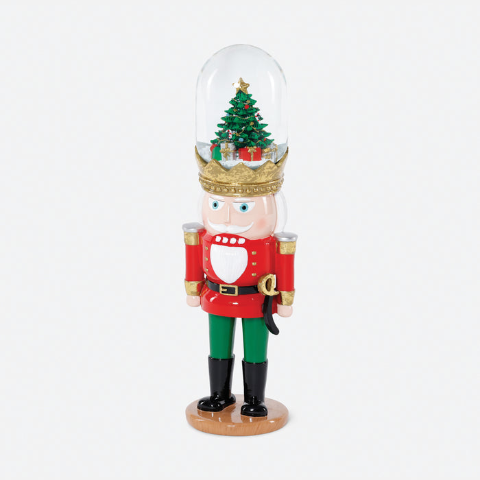 Nutcracker with Christmas Tree Water Globe