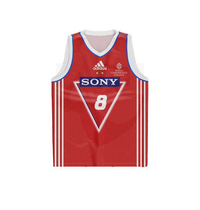 Olimpia Milano Basketball Shirt 1998-1999 Home - Retro Jerseys, Maglia Basket dell'Olimpia Milano