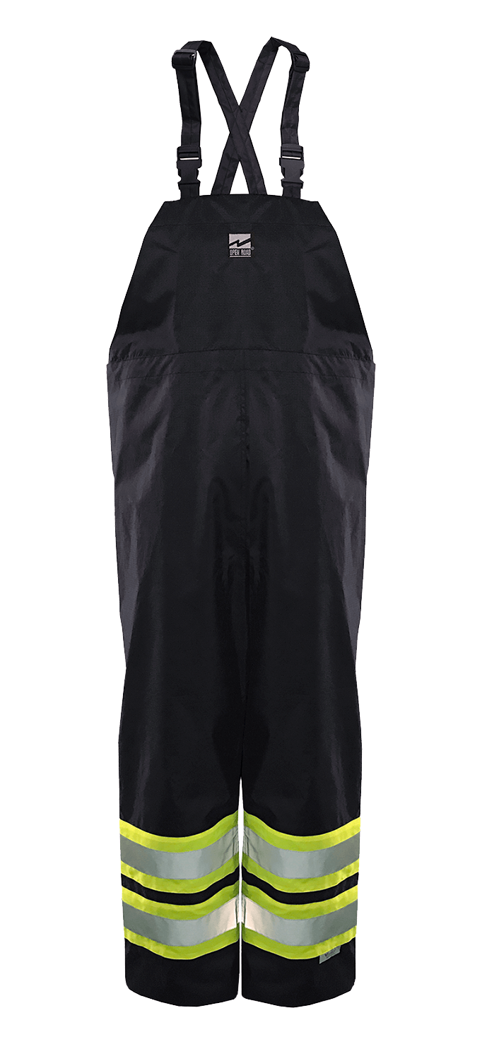 Viking Open Road 150D waterproof rain bib pants with reflective tape for traffic work